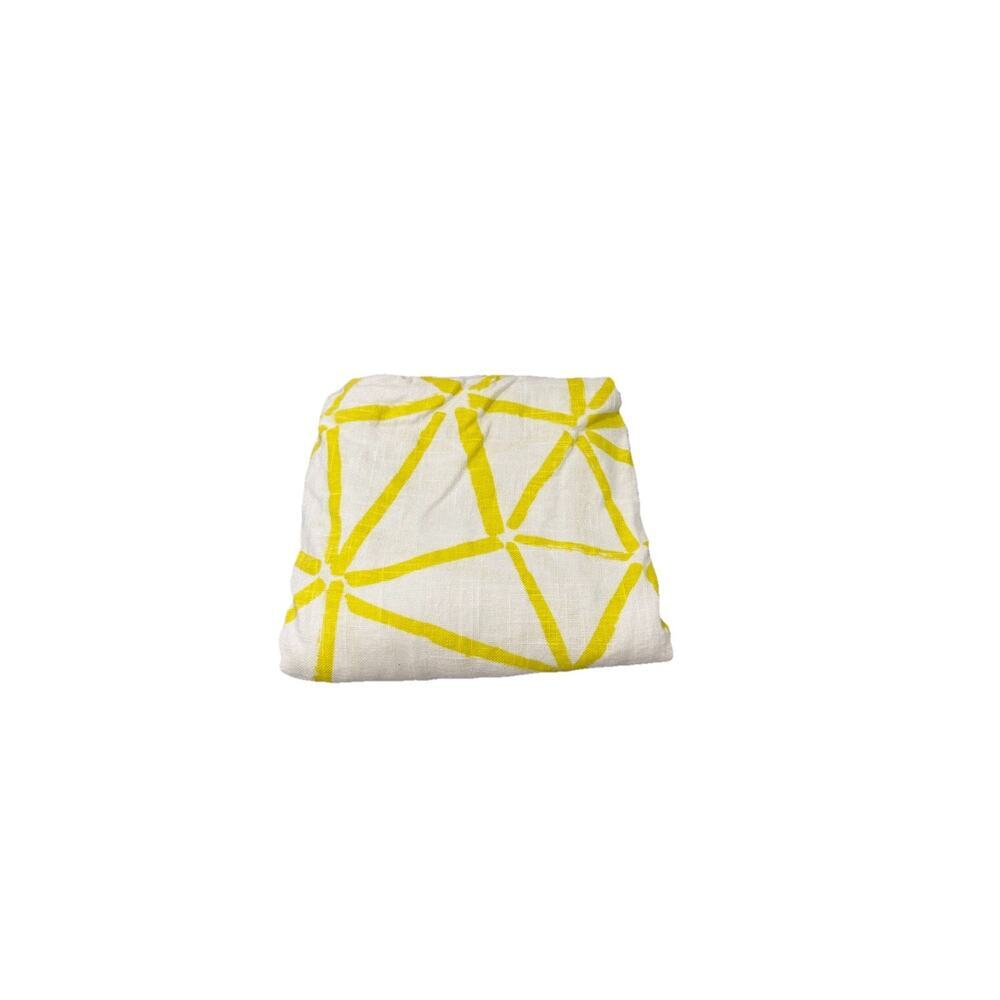 West Elm Curtains Abstract Triangles Yellow White Drapery 48X96 1 Panel